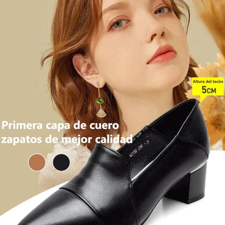 mocasines de tacón alto